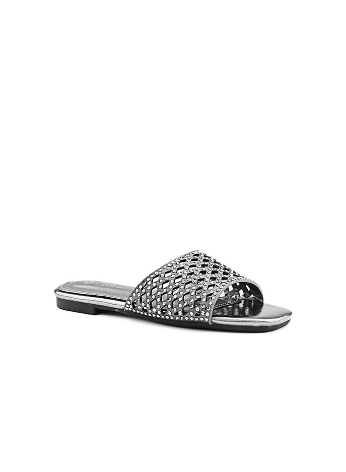 Cuple Girls Embellished Flat Slides
